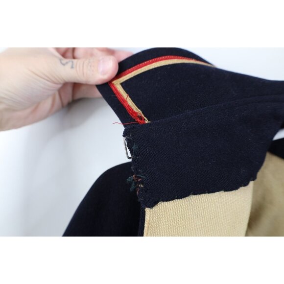 Vtg 30s 40s Distressed Heavyweight Wool Military Band Cape Nurse Cloak Womens - Picture 5 of 16